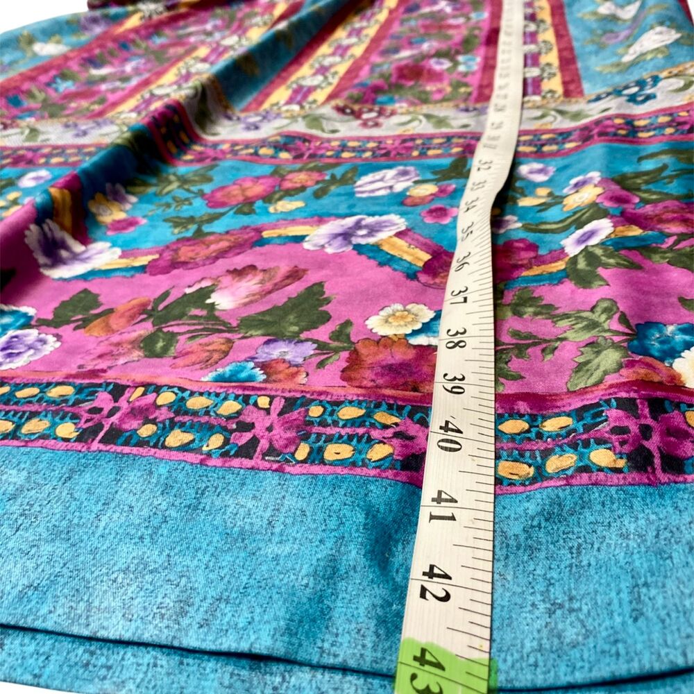 Vintage Granada House Dress 3X Turquoise Floral Muumuu Lounger Pocket Grannycore - Picture 7 of 8